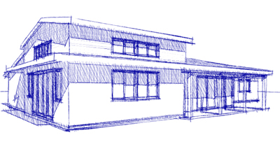 Home Theater, Dining, Master Bath Addition & Wholehouse Remodel - ENR architects - Granbury, TX 76049 - CAD Sketch Rendering